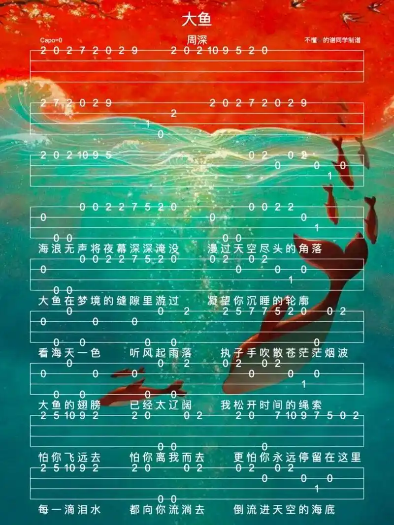 这个是尤克里里谱75 	 为什么突然出尤克里里谱呢71因为《大鱼》