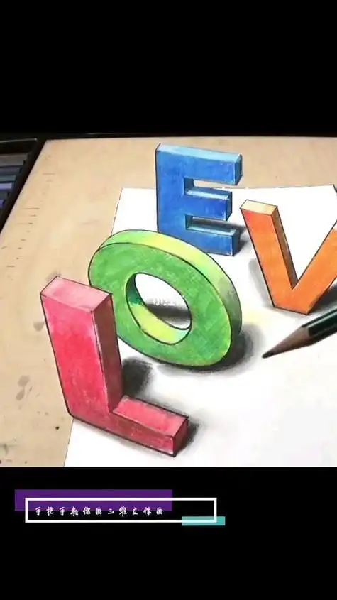 一看就会超简单的三维立体画简笔画简笔画教程文化绘画3d立体图形简笔