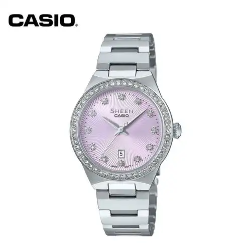 卡西欧casio手表sheen系列施华洛世奇点缀简洁时尚女表she4520d6a
