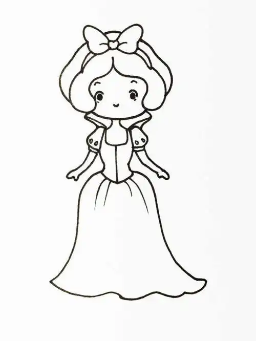 卡通公主可爱简笔画