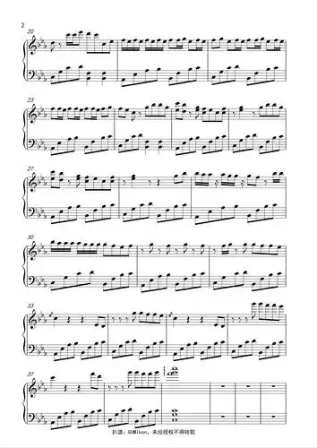 【justin黄明昊】《liar》五线谱(by gumikon)