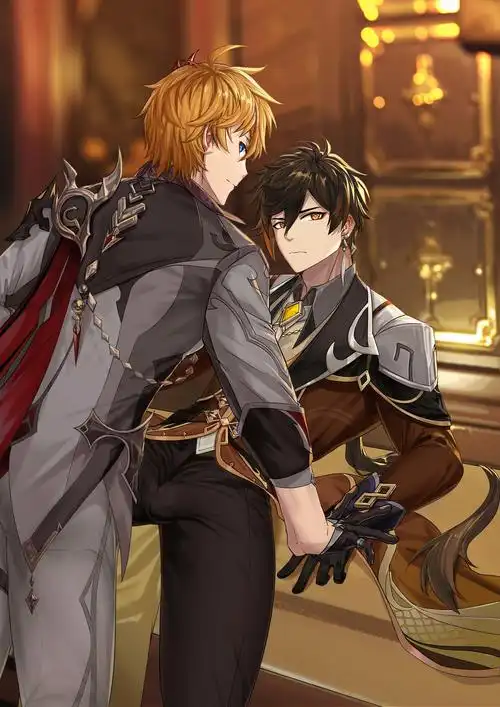 钟离与公子的契约插画图片壁纸