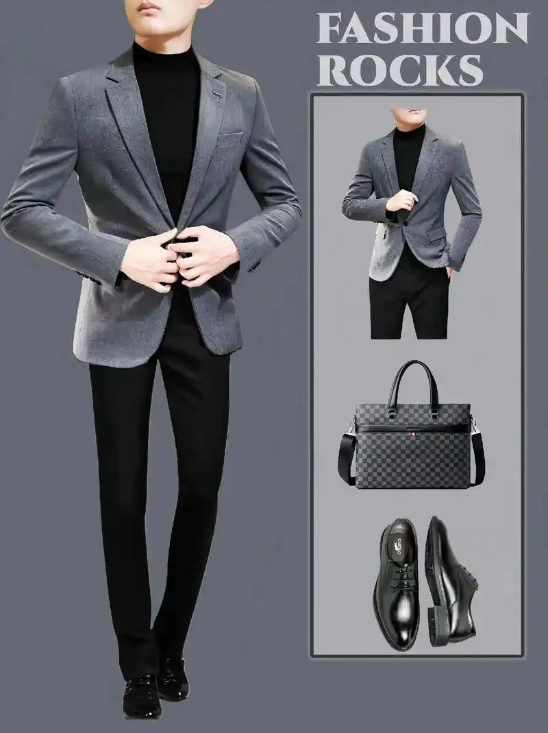 我的帅气西装外套来啦!休闲男士西装外套春秋男装 - 抖音