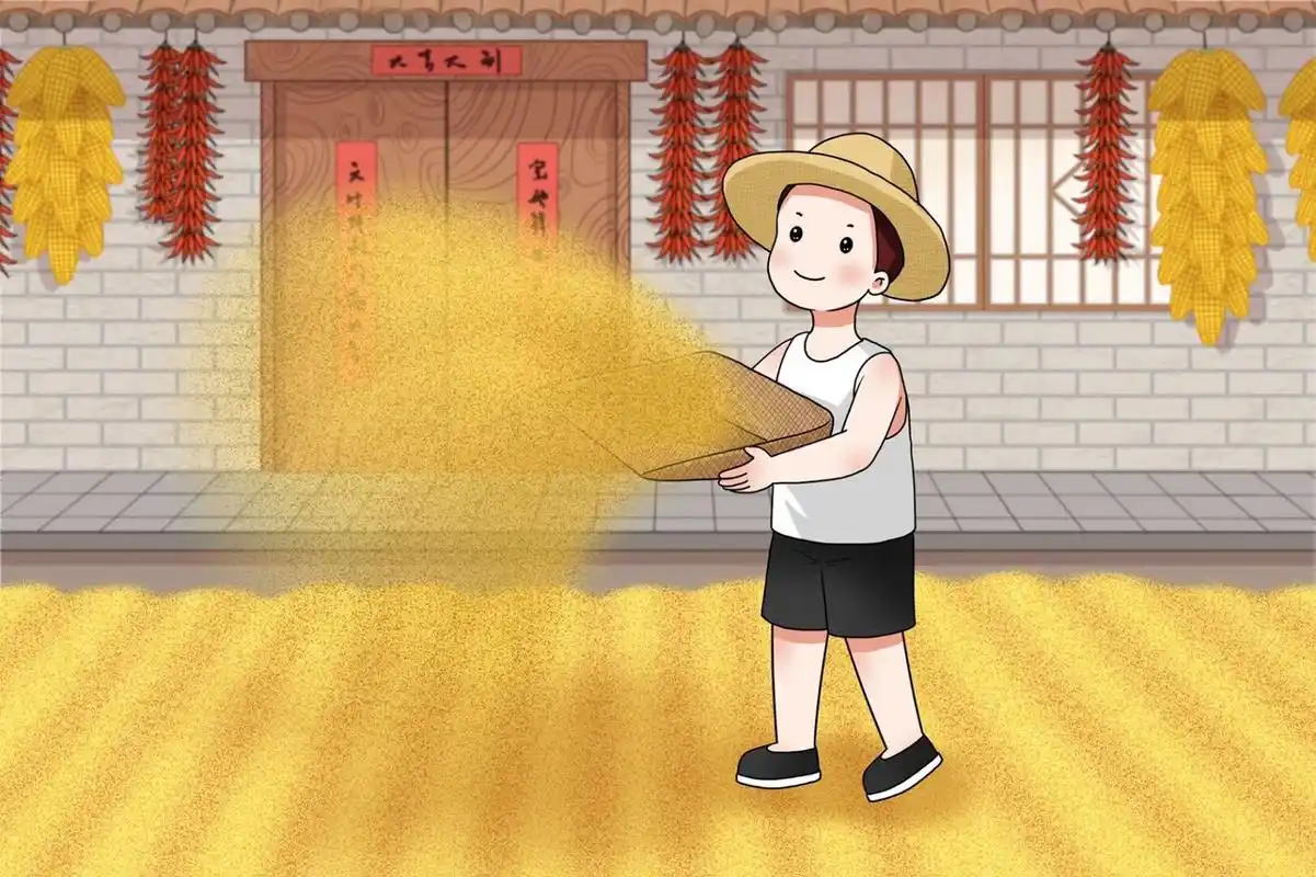 秋收插画|九月是丰收的季节 93秋天是收获的季节,是万物生长成熟的