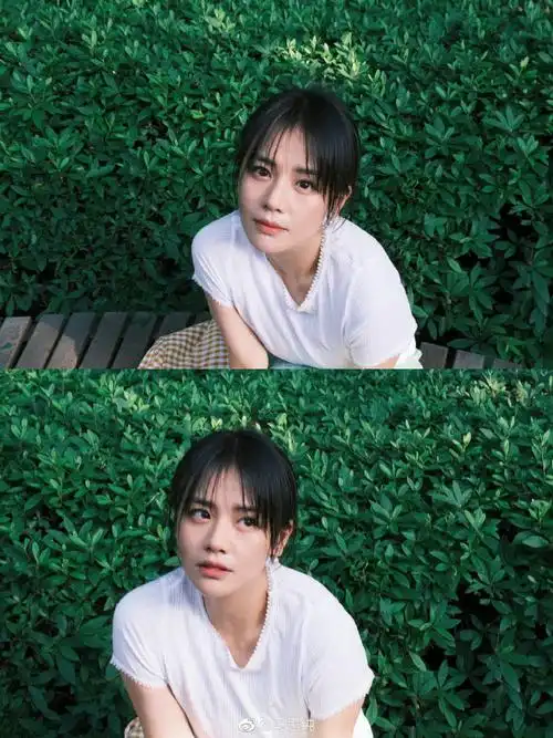 马思纯夏日氧气随拍##马思纯短发白裙造型