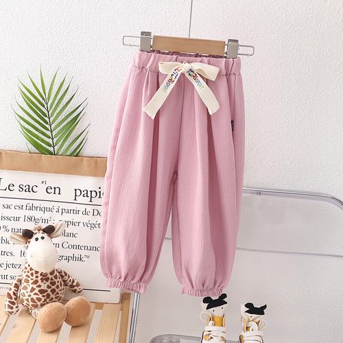 山头林村女宝宝裤子夏款一岁到3岁女童夏季薄款2024新款洋气防蚊裤