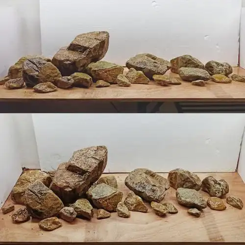 野采粗糙暗色造景石头 精品溪流沙虾虎缸 20-25cm主石随机1个【图片