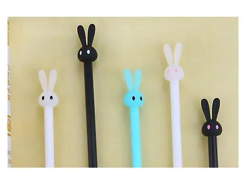 新款韩国文具可爱卡通超萌兔子笔0.38mm中性笔创意水笔 签字笔黑