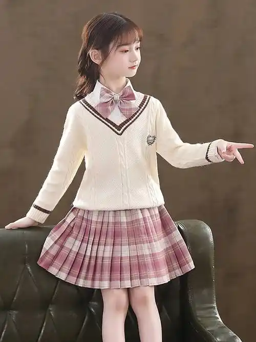 女童jk制服裙正版中大童学院风连衣裙全套儿童秋装小学生校服套装