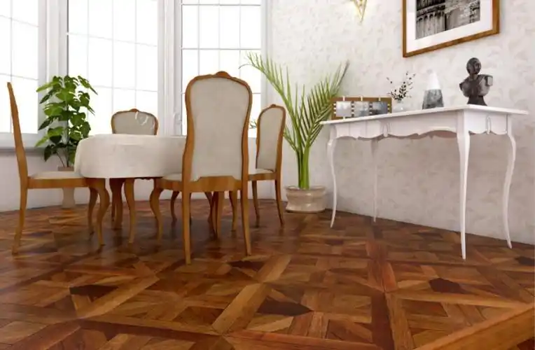 飞美地板进口地板用拼花诠释艺术家装