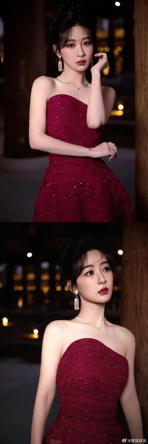 终于等到杨紫的gq出发图,大露背晚礼服绝美,傍晚缱绻灯光下的微醺公主
