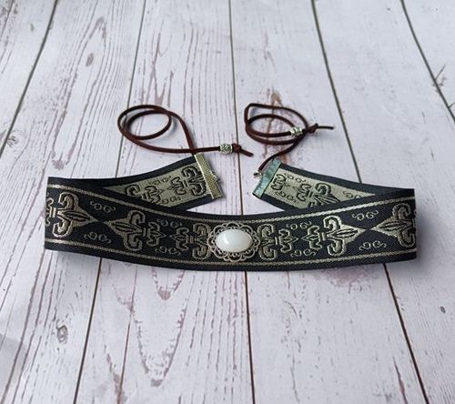 汉服抹额头带古装头饰眉心坠眉头男额头挂饰男人发带绑古风古代