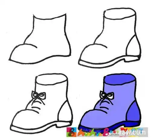 儿童鞋子简笔画-在线图片欣赏简笔画鞋子的画法简单易学帆布鞋物品简