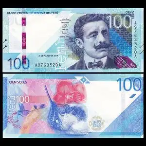 特价包邮【美洲】秘鲁100索尔纸币外国钱币 2019(2021)年 全新unc