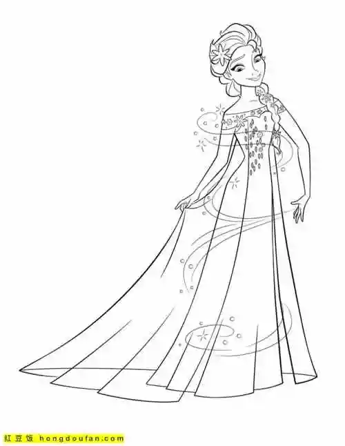 填色图片,女王,女生最爱,安娜,涂色,涂色图片,游戏图片,爱沙,爱莎