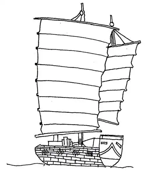 古代船怎么画简笔画