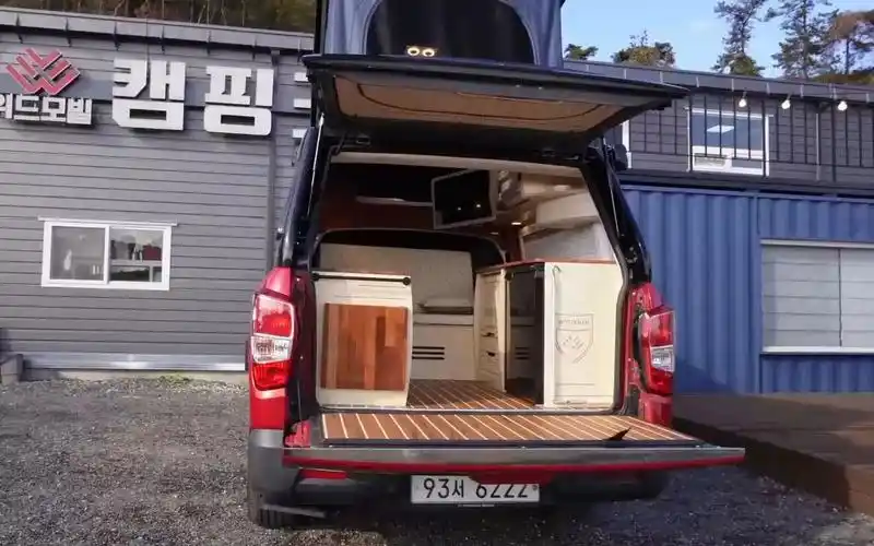 皮卡货箱改装露营车(韩国改装)#皮卡改装 #皮卡房车