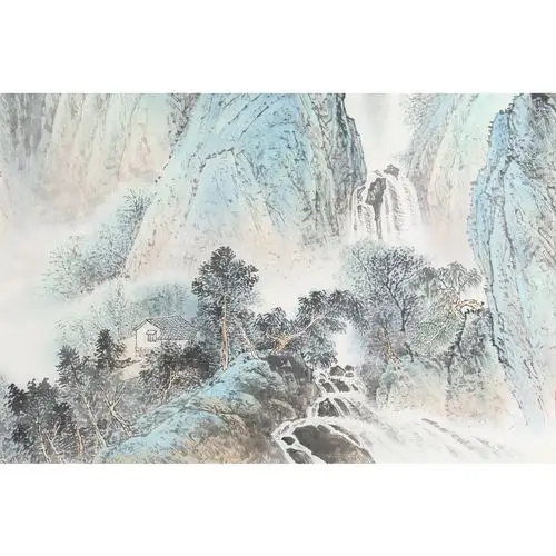 鲁迅美院 冯宇涛《山水清音图》辽宁省美术家协会会员(带合影)