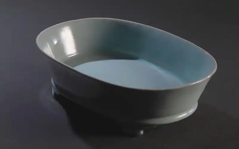 北宋.汝窑.青瓷无纹水仙盆