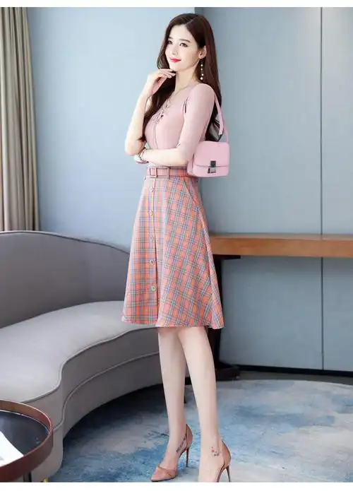 香墨怡人2019秋装新款时尚套裙两件套1965p100控价