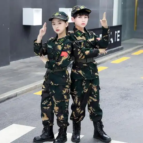 儿童军训迷彩服男女童特种兵军装套装中小学生夏令营体能演出服