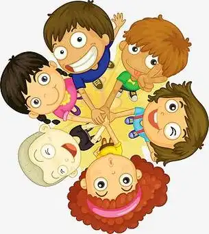 卡通劳动节人物矢量png卡通手牵手建设小康社会psdjpg蓝色卡通校园