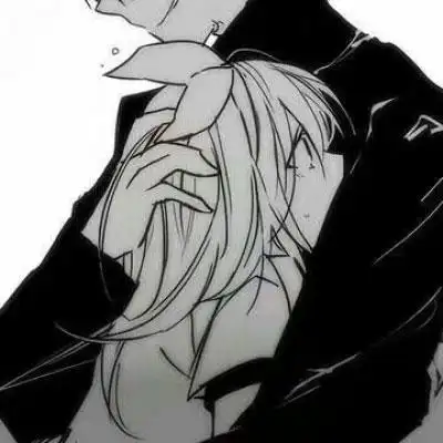 黑暗冷酷动漫情侣头像一左一右 扎女孩的小辫子 - 动漫头像 - 潮人