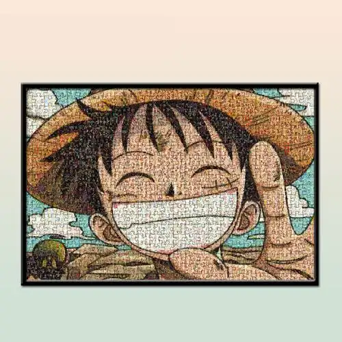 【新品直营】6015成人木质拼图动漫积木马赛克路飞玩具