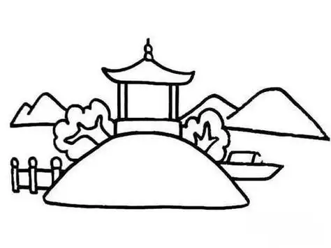 美丽的公园风景简笔画图片