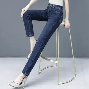 高档牛仔裤女品牌高腰图片