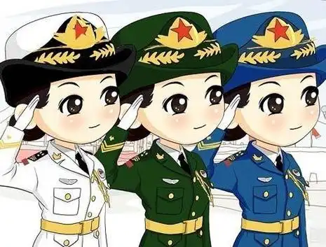 海陆空三军儿童简笔画敬军礼的小孩简笔画七一建党军人卡通人物简笔画