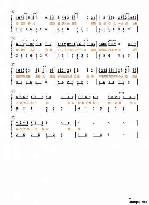 《千千万万》简谱深海鱼子酱原唱 歌谱-钢琴谱吉他谱|www.jianpu.