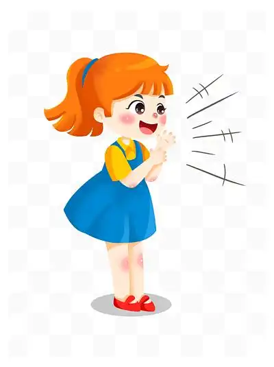 赤脚小女孩卡通人物插画122115卡通可爱跑步运动的女孩人物素材21