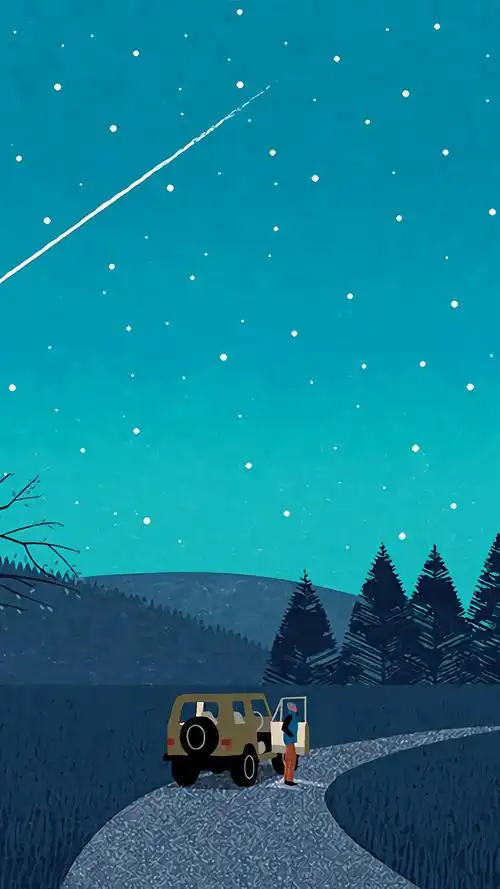 清新田园风景手绘手机壁纸