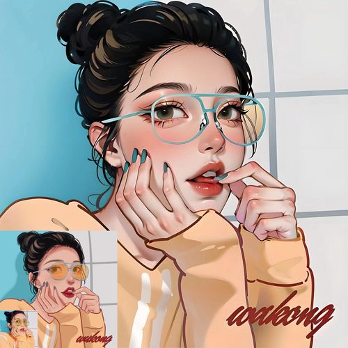 漫改手绘头像定制画头像约稿真人照片转手绘动漫情侣漫画接稿设计