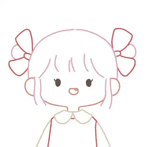 一个可爱的女生q版头像,一起画起来吧#ipad画画  #简笔画教程  #简笔