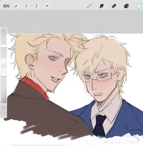 这边也发发_黑塔利亚折槛组丁马克贝瓦尔德平涂日系q版同人aph绘画