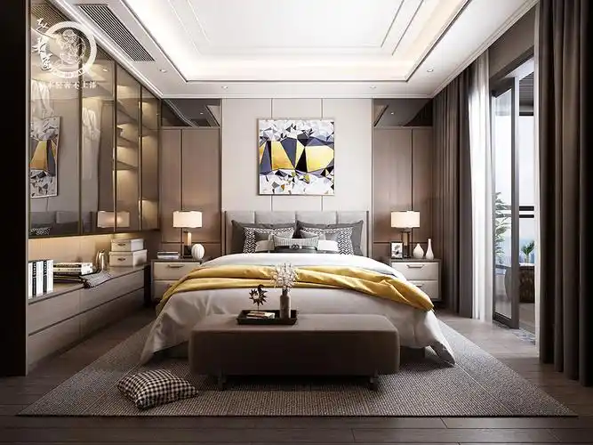 现代感极强的原木轻奢木饰面卧室背景墙拯救你的卧室颜值