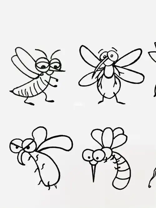 6款卡通蚊子简笔画图片大全蚊子简笔画怎么画6款卡通蚊子简笔画图片