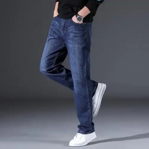 牛仔裤男直筒宽松春秋季2022年新款加肥加大码春秋款休闲男士裤子