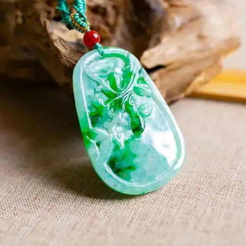 锦玉天然翡翠挂件荷花金玉满堂冰种xxw1319颈饰