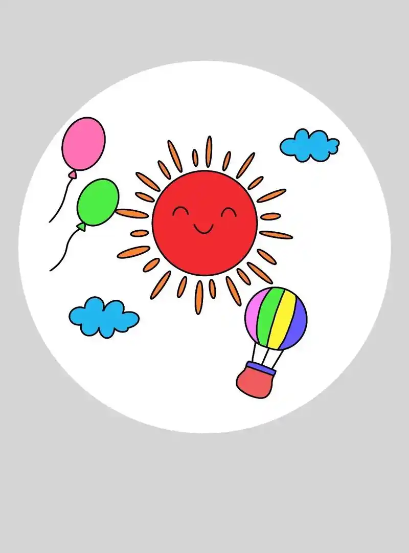 天气晴朗,适合出游!一起画太阳 - 抖音