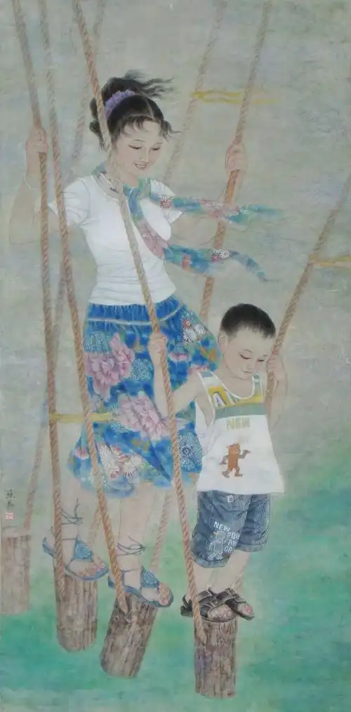 清韵悠长陈苏民工笔人物作品欣赏