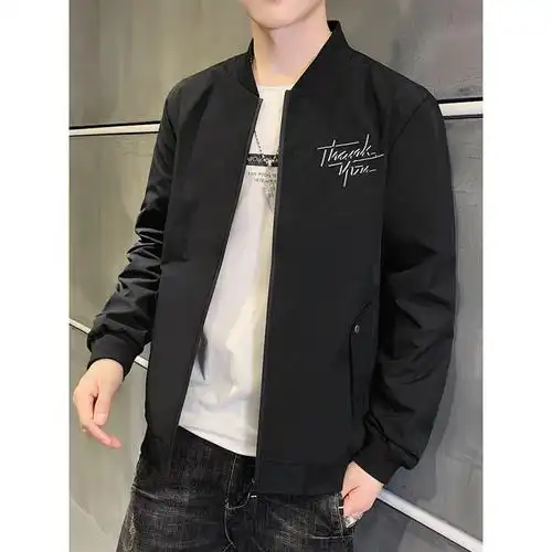 罗蒙romon夹克男2021新品秋季韩版潮流立领春秋男士上衣休闲外套男装