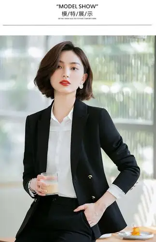 职业装西服套装女春时尚正装气质干练韩版保险工作服工装黑色西装