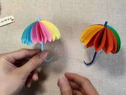 漂亮的彩虹雨伞折纸,做法简单锻炼孩子动手能力!