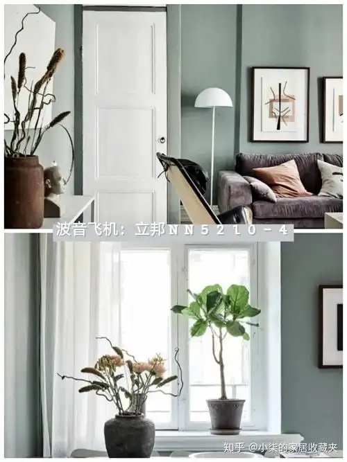 与绿色墙面比较搭的大面积颜色有:绿,灰,亚麻,白,蓝,木,粉,适合点缀的