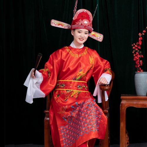 古装表演出服装戏曲女驸马刺绣中国风新郎官财神服戏服古代状元服