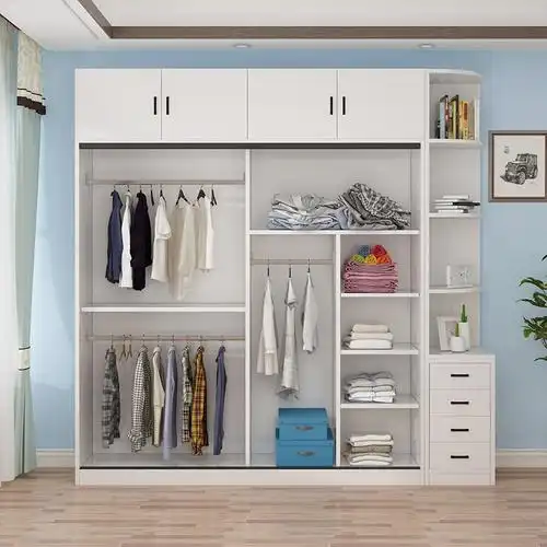 古达推拉门衣柜木质家用简约组合板式北欧移门大衣柜两门三门滑门衣橱