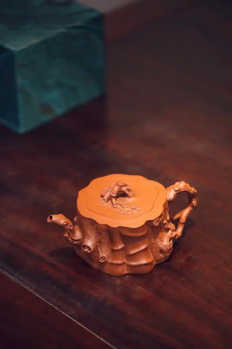 经典花货紫砂壶松桩壶优质朱泥全手工树桩壶.